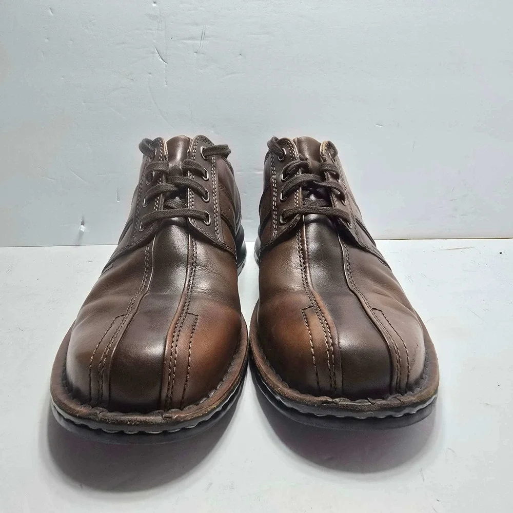 Clarks Mens 70852 Brown Leather Lace Up Casual Comfort Oxford Shoes Size 10.5 M